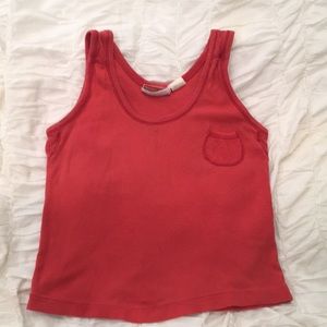 Cute athletic style red-orange tank top